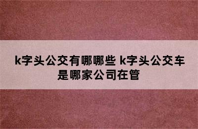 k字头公交有哪哪些 k字头公交车是哪家公司在管